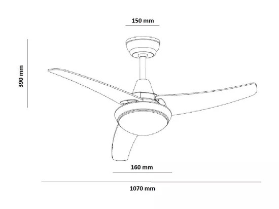 Ventilateur de Plafond Silencieux Neil Bois 107cm Moteur DC Argent