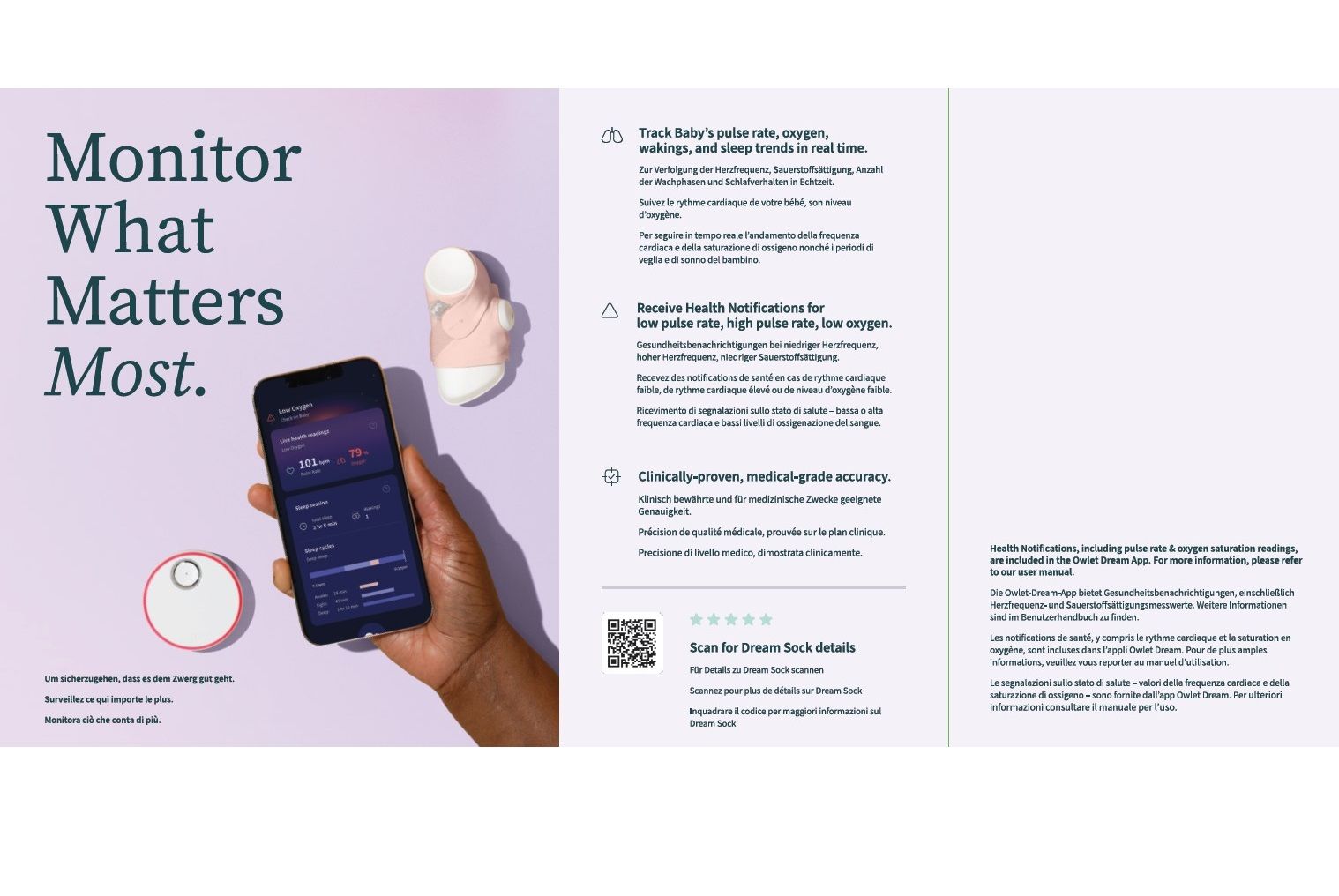Owlet Dream Sock - Medizinisch zertifiziertes Pulsoximeter