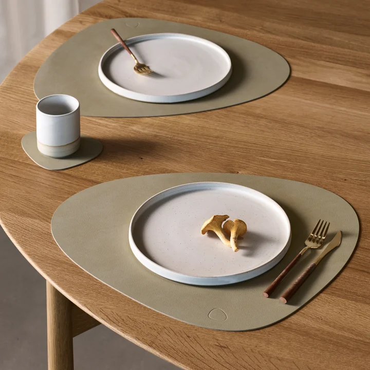 Lind DNA - Glas-Untersetzer Curve Double, Cloud anthrazit / Nupo pastellgrün