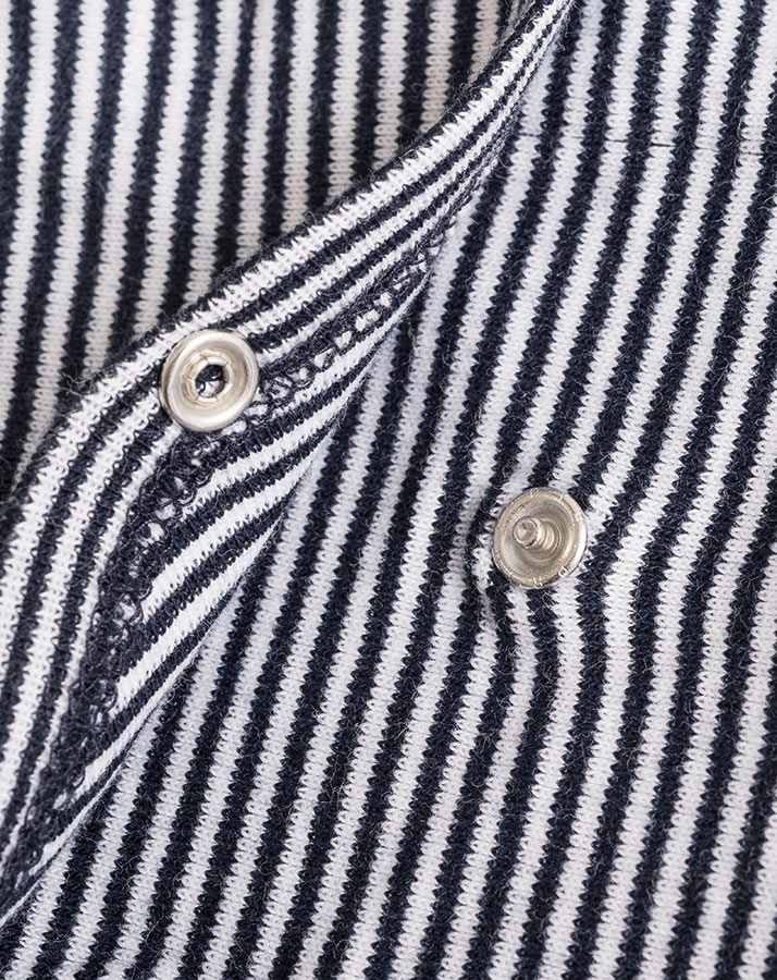 Strampler BASIC mit Fuß geringelt in navy