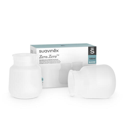 Lot de 2 poches de rechange pour biberon anti-colique 180 ml ZERO.ZERO - SUAVINEX