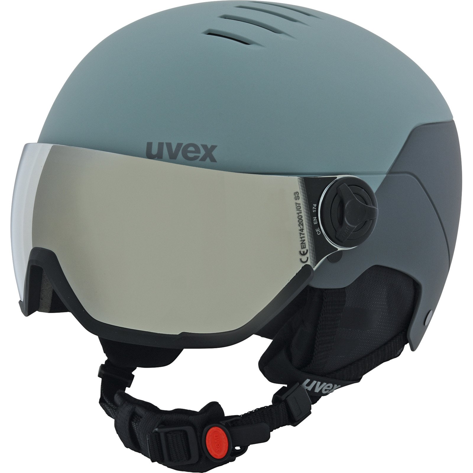 Uvex Skihelm Wanted Visor hellblau, 54-58