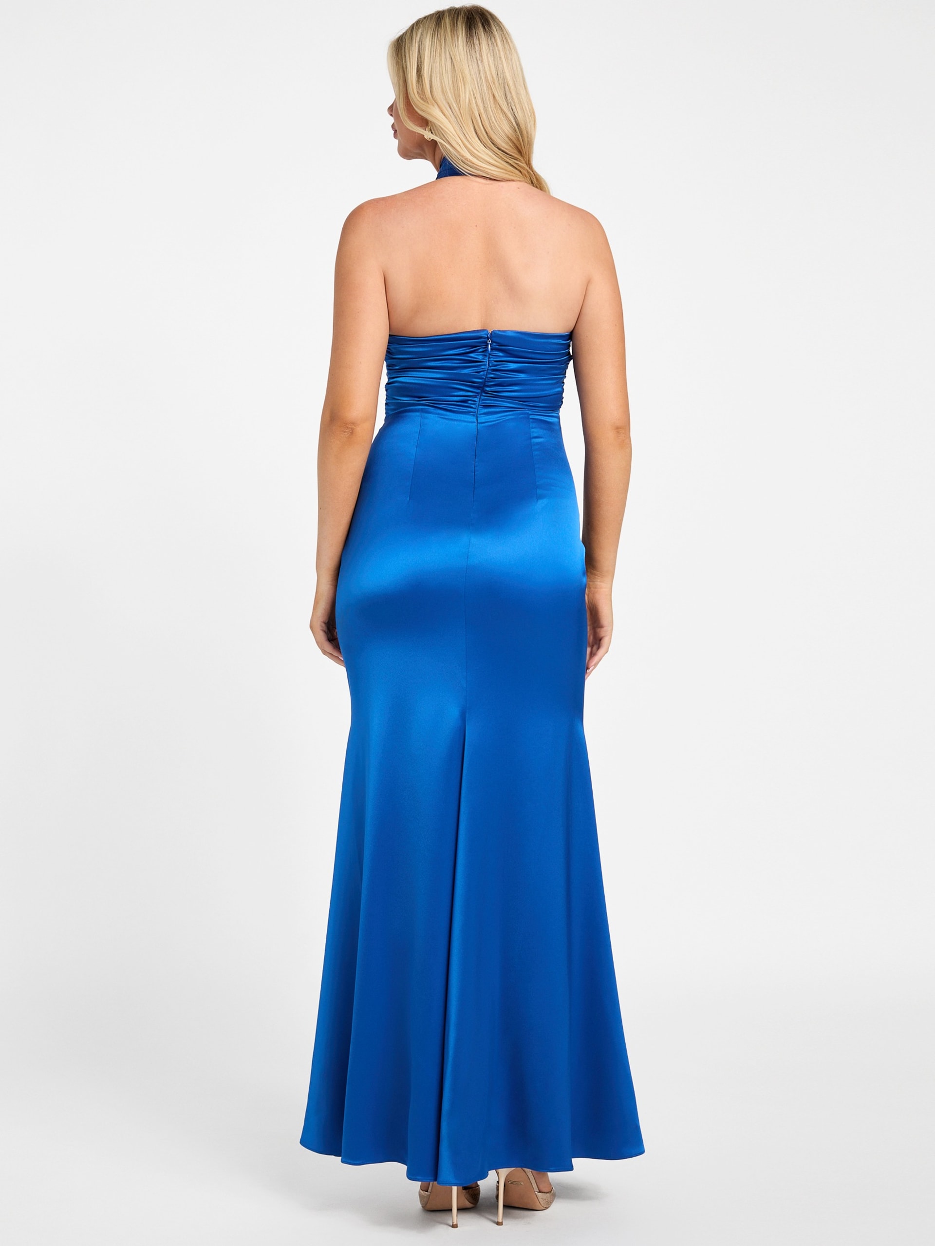 Vestido longo drapeado Aretha