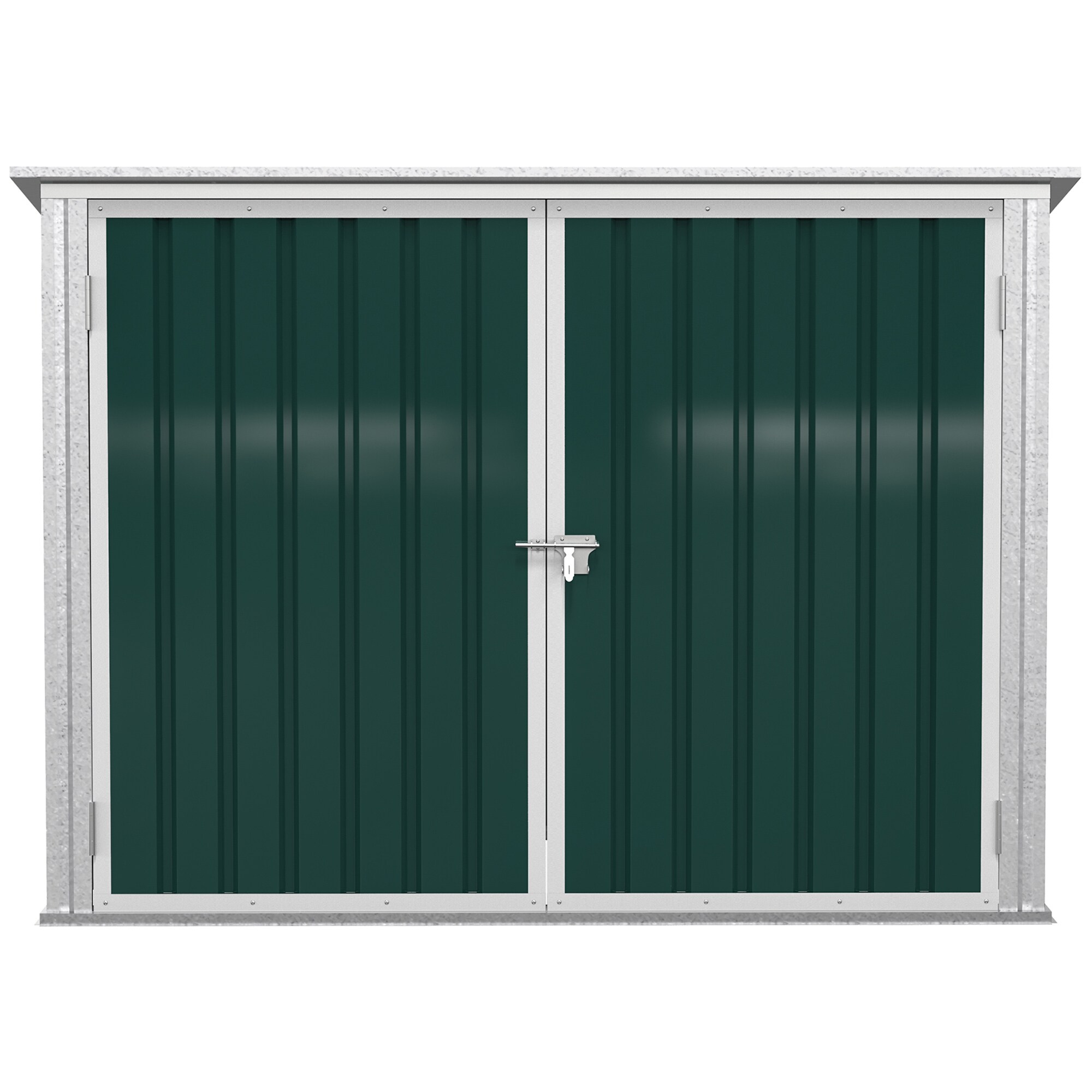 Outsunny Mülltonnenbox mit 2 Behälterdeckelketten, 2 Lüftungsfenstern grün 178,5L x 104,5B x 128,5 cm