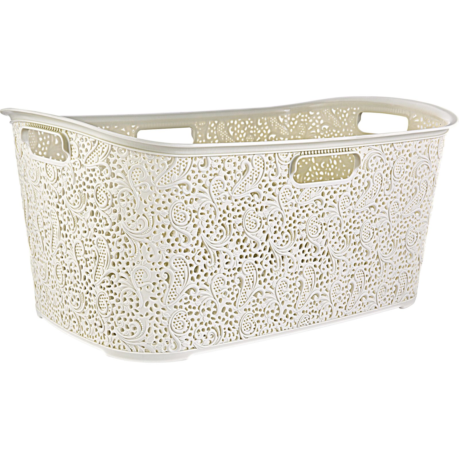 Wäschekorb LACE FLOWER 40L, weiss