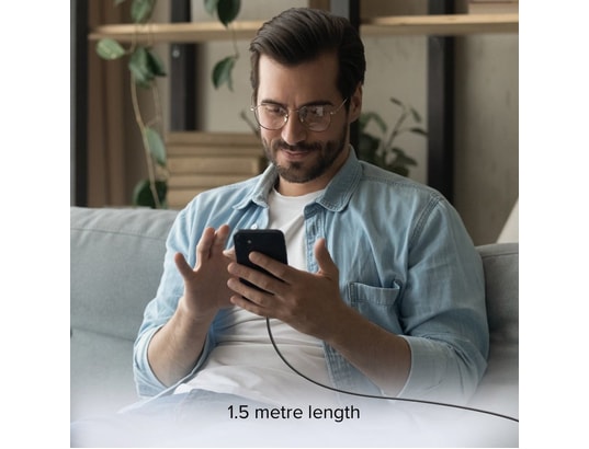 SBS - Câble USB tressé USB C - USB C PD 60W 1m50, noir