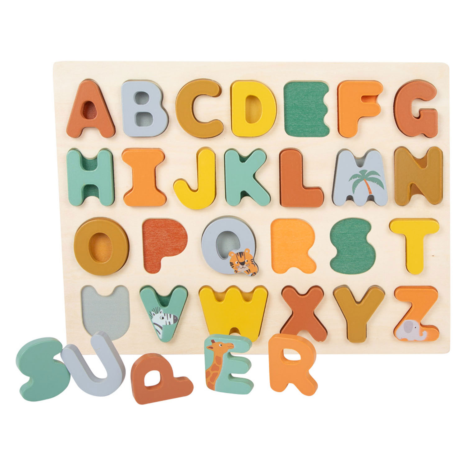 Small Foot-Houten Alfabet Puzzel Safari