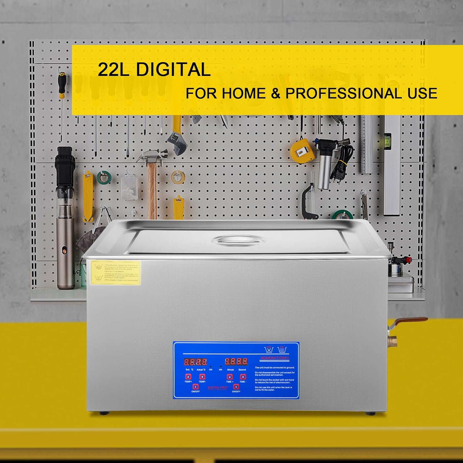 VEVOR JPS-80A Ultraschallreiniger 22L Reiniger Ultraschall Ultrasonic Cleaner Ultraschallreinigungsgerät Edelstahl mit Digitaler Anzeige für Schmuck Brillen und Zähne