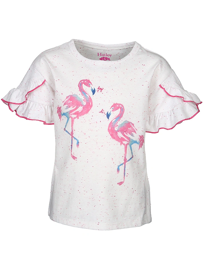 T-Shirt FANCY FLAMINGO in weiß/pink