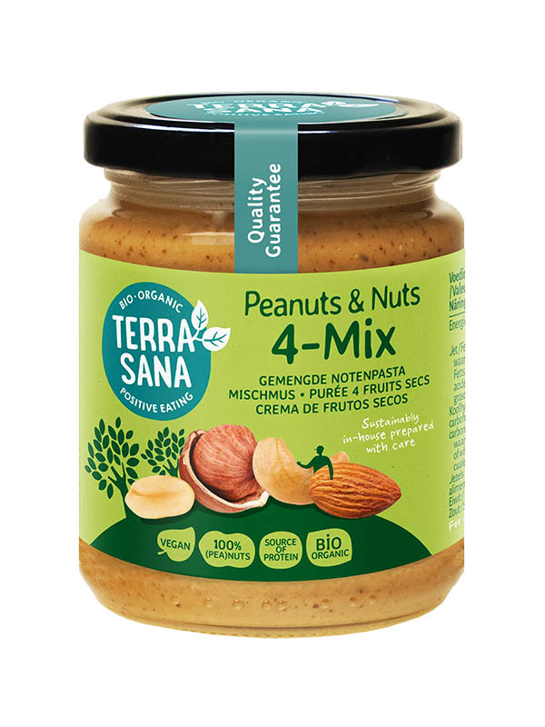 TerraSana Gemengde notenpasta zonder zout bio (250 gr)