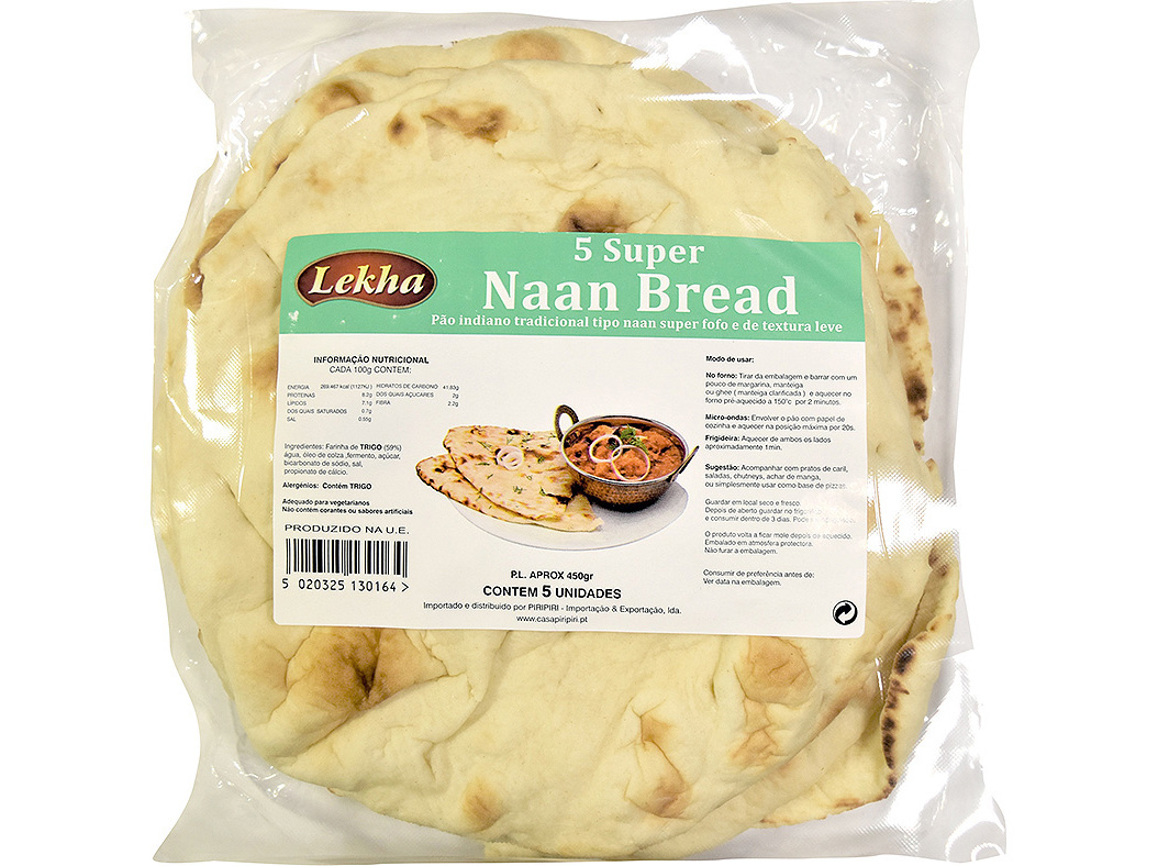 PÃO LEKHA INDIANO SUPER NAAN 450G