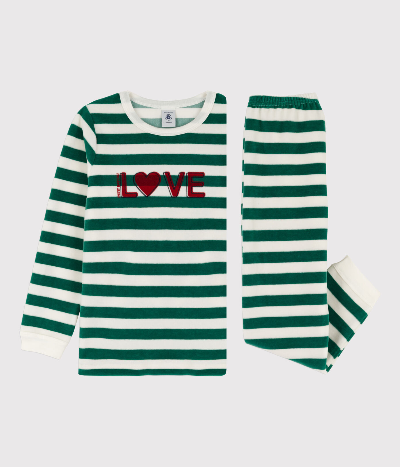 Pyjama rayé petite fille/petit garçon en velours