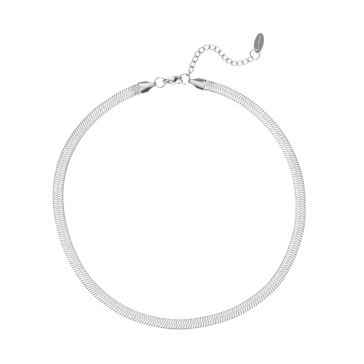 Collier maille plate acier