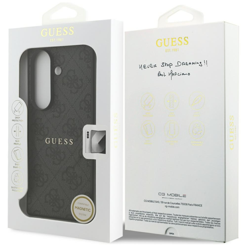 Samsung Galaxy Z Fold7 Leder Hardcase Hülle 4G Classic Logo MagSafe-Modul (GUHMZFD7P4MSEGCK) - Schwarz