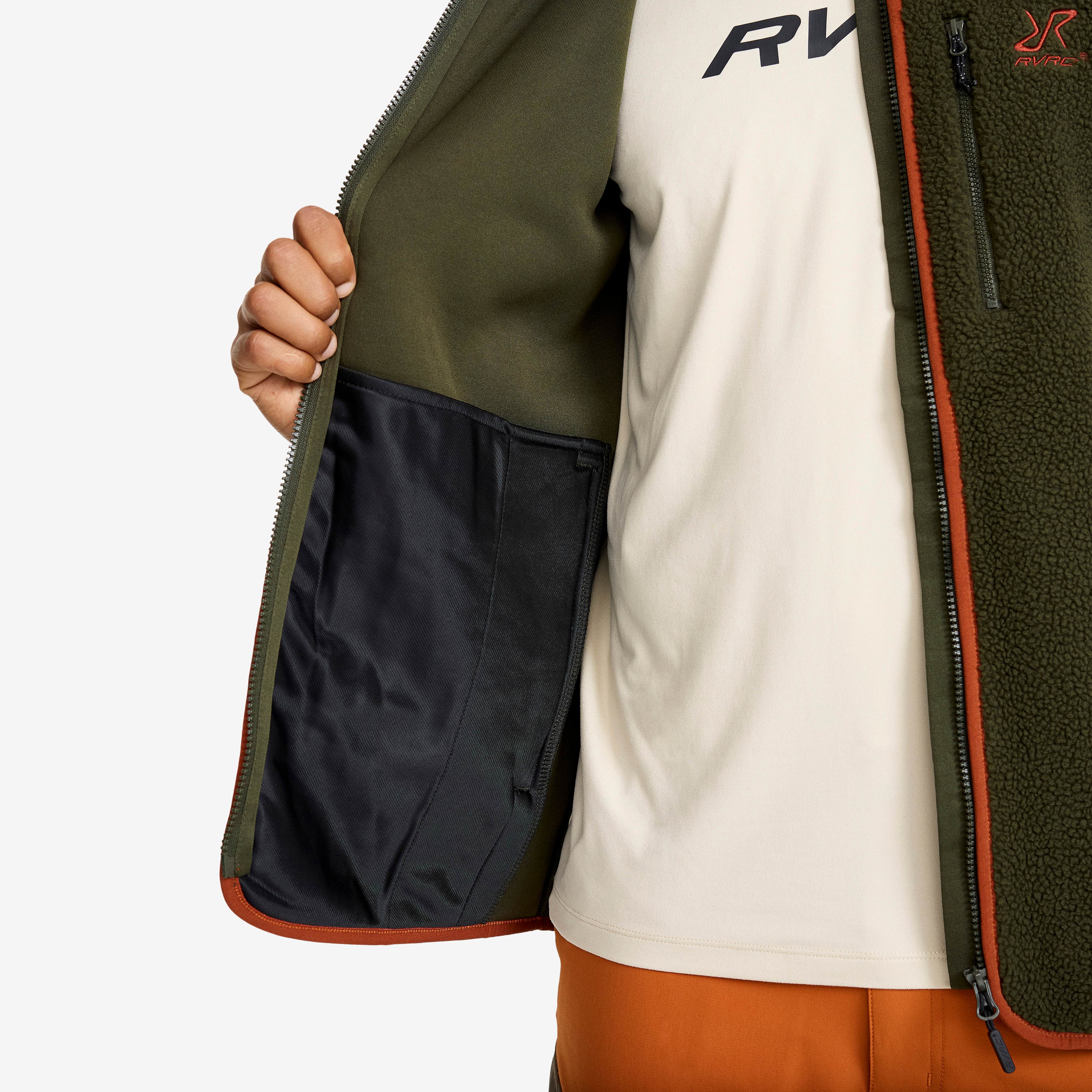 Canyon Full-zip Pile Fleece Vest Herre Forest Night/Rusty Orange