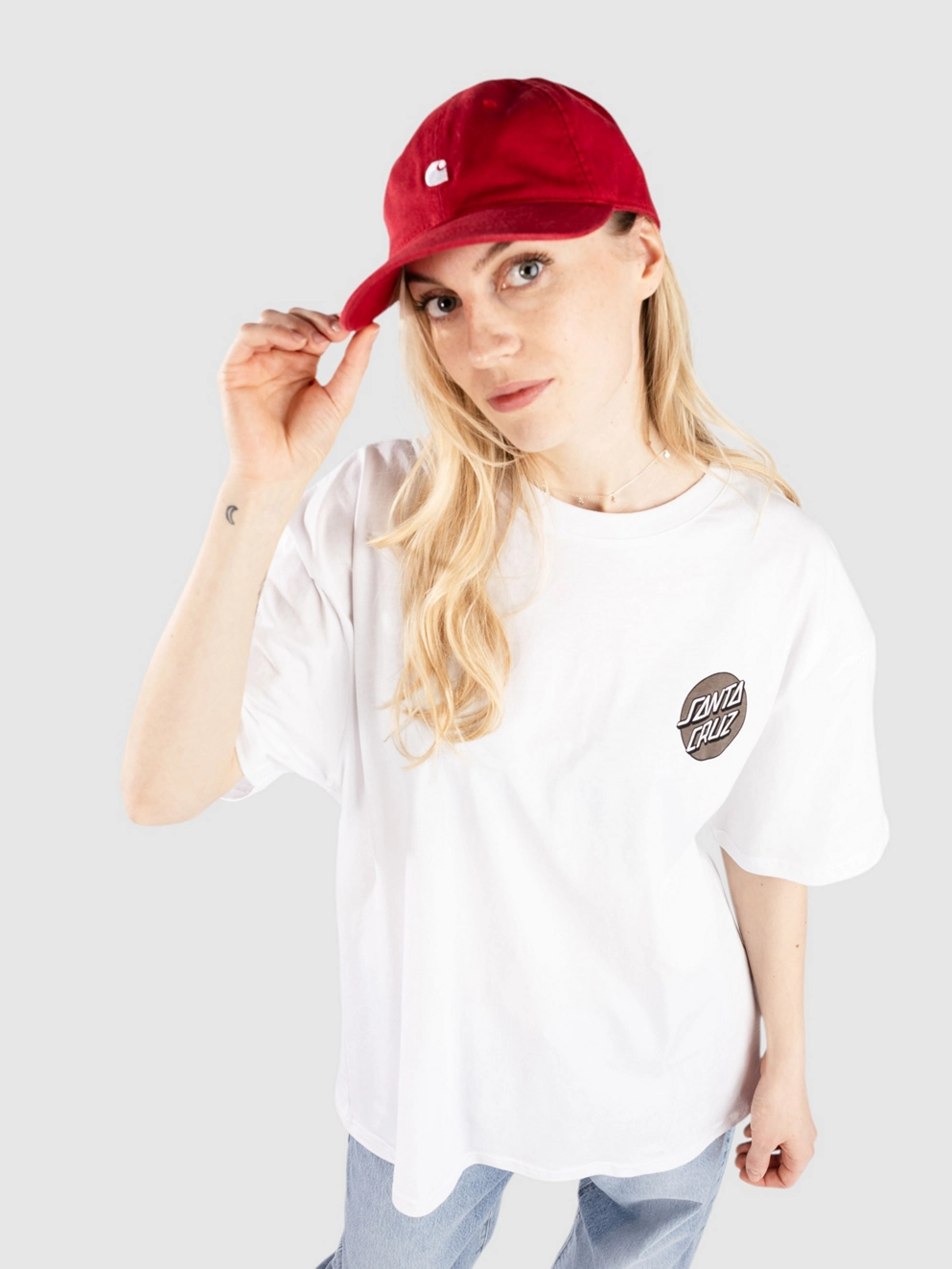 Santa Cruz Big Poppy Infill Dot T-Shirt white