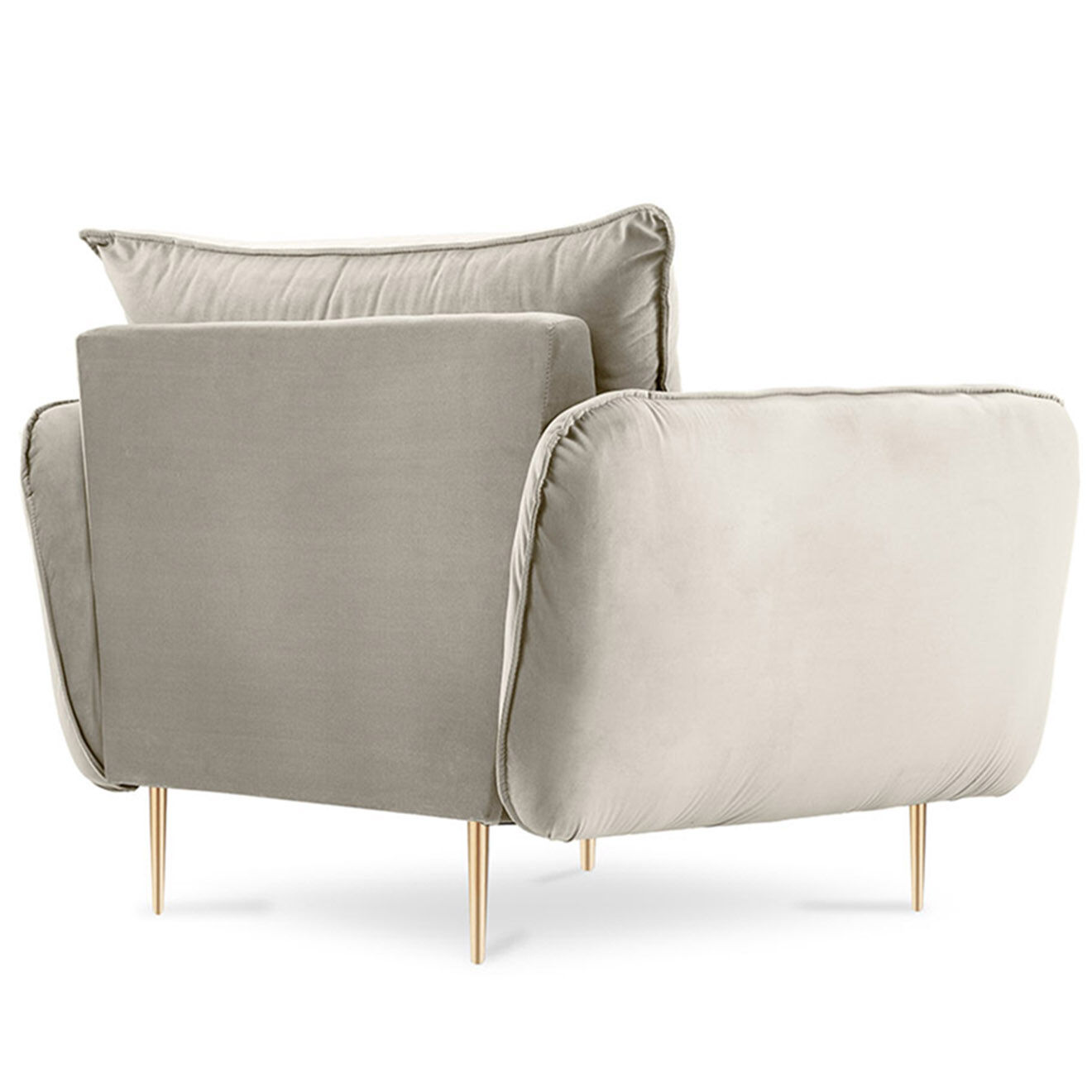 Cosmopolitan Design Fauteuil en Velours Vienna beige - 97x94x95 cm