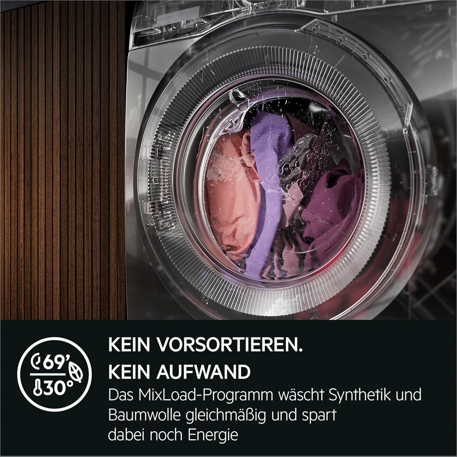 AEG LR7A70490 Waschmaschine / ProSteam - Auffrischfunktion / 9.0 kg / Leise / Mengenautomatik / Nachlegefunktion / Kindersicherung / Wasserstopp / 1400 U/min, Weiß