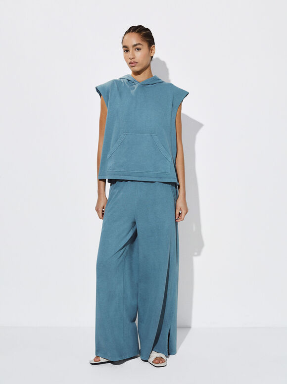 Calça Jogger de Perna Reta - Azul