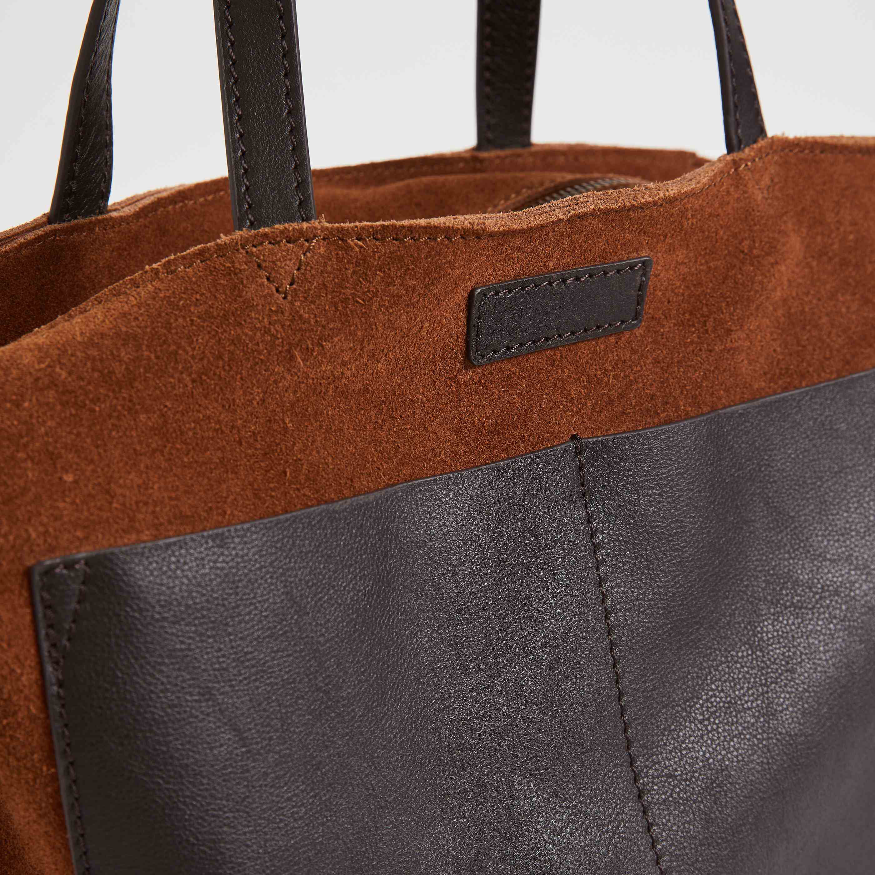 Sac cuir bimatière femme - CAMEL