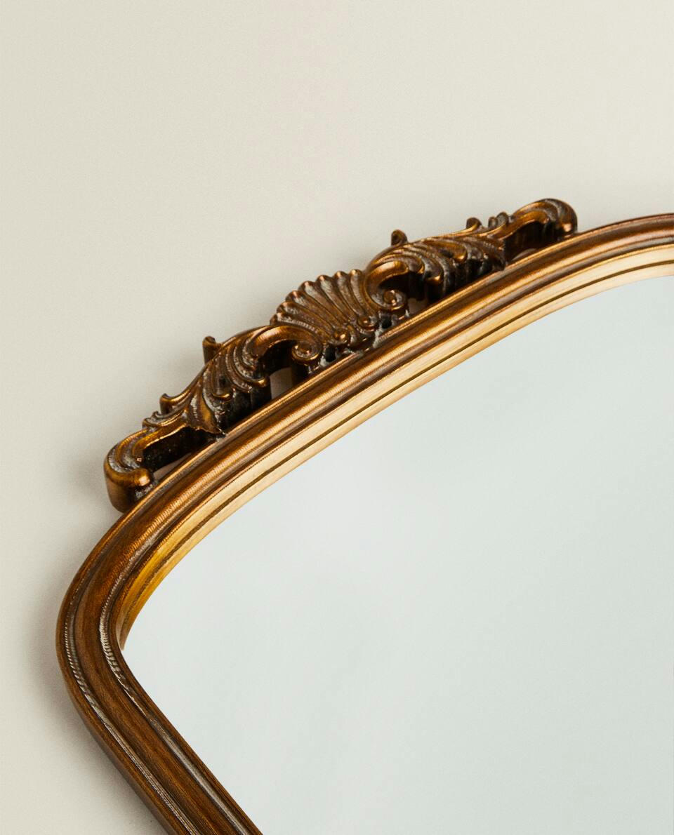 ESPELHO DE MADEIRA DOURADO