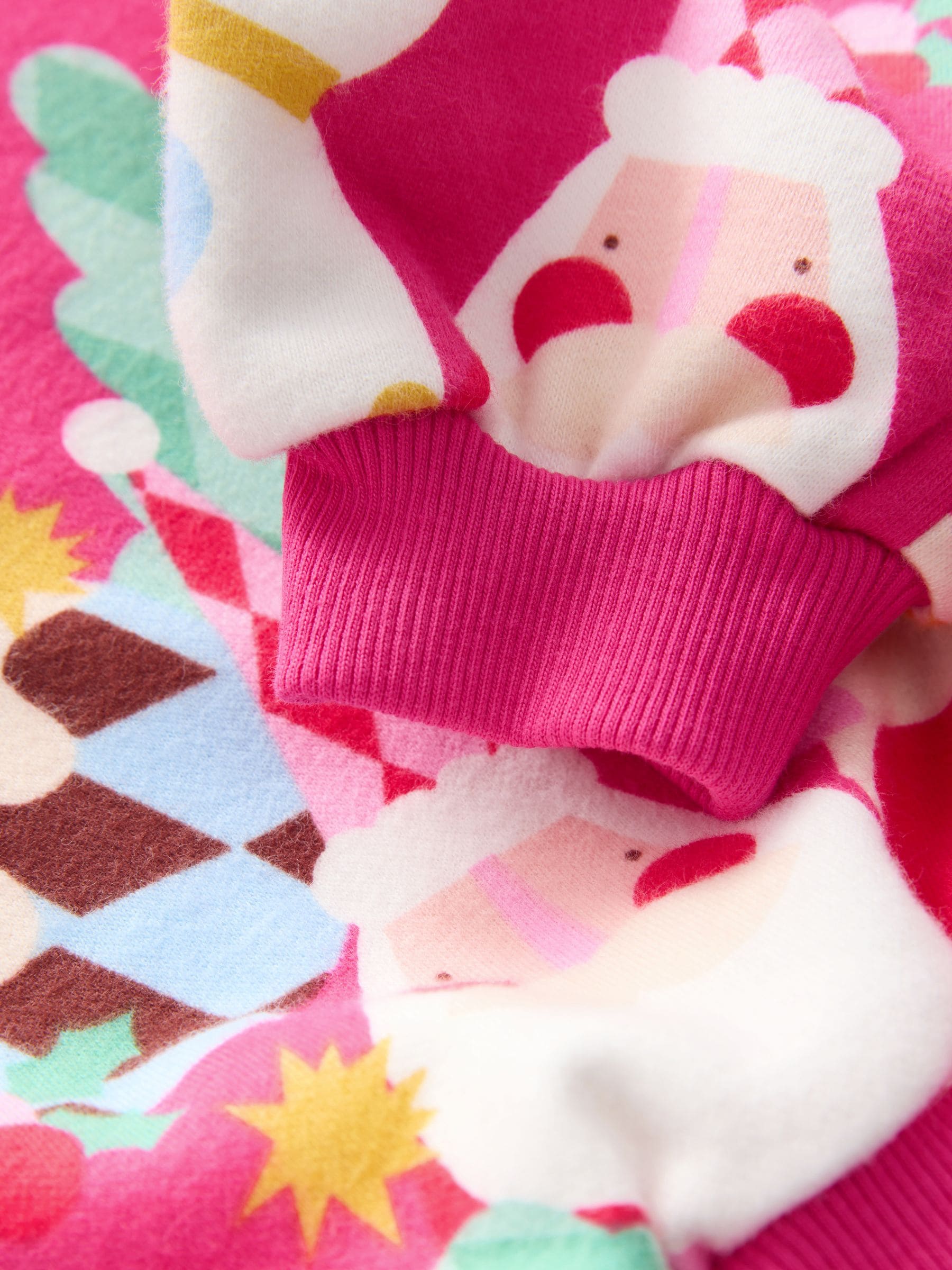 Heldere Roze Kerstmis Print - Sweatshirt met ronde hals (3 mnd-7 jr)