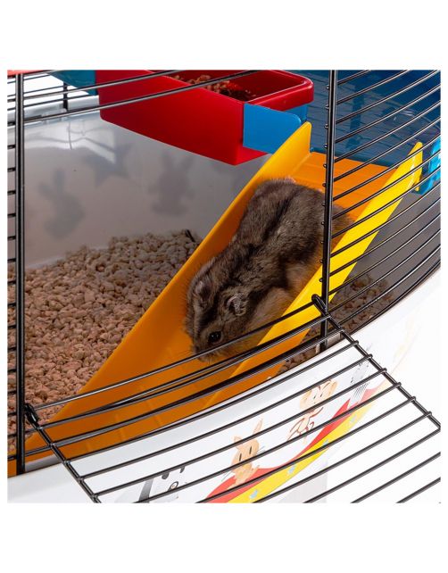Ferplast Hamsterkooi Circus Fun - Dierenverblijf - 49.5x34x42.5 cm Wit Rood Zwart