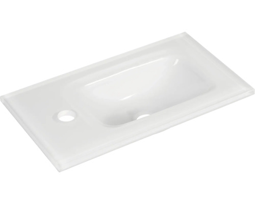 form&style FELINA 45 cm glazen wastafel, wit, inclusief afvoerklep