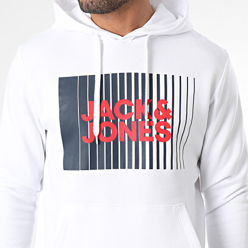 Sweat Capuche Corp Logo Blanc