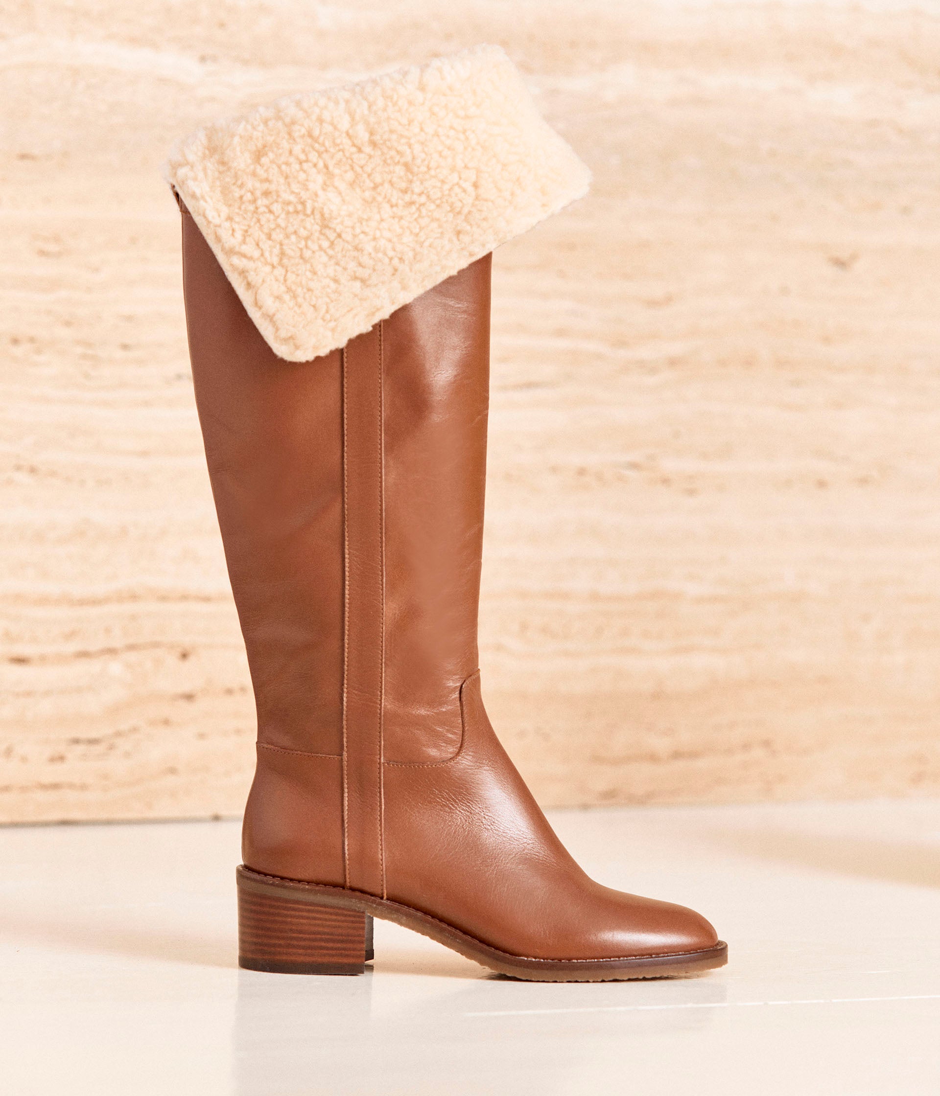 Bottes cuir et laine Agathe