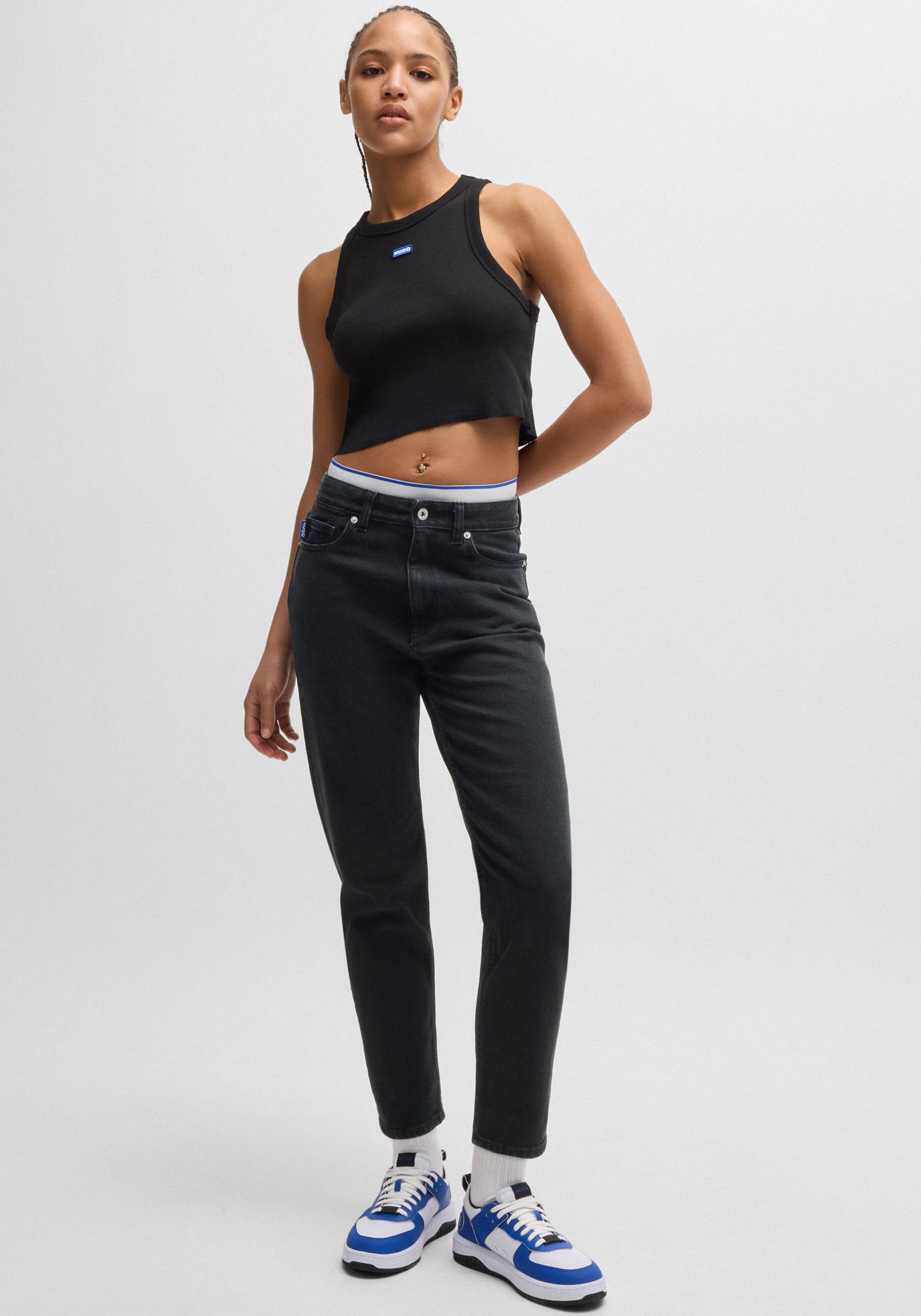 HUGO Blue Mom-Jeans »Noe« Straight Fit Jeans mit hoher Leibhöhe