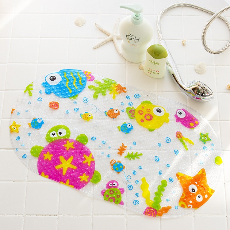 (71x38cm) Anti-Rutsch Kinder Badewannen Matte mit Saugnäpfe - Wassertiere
