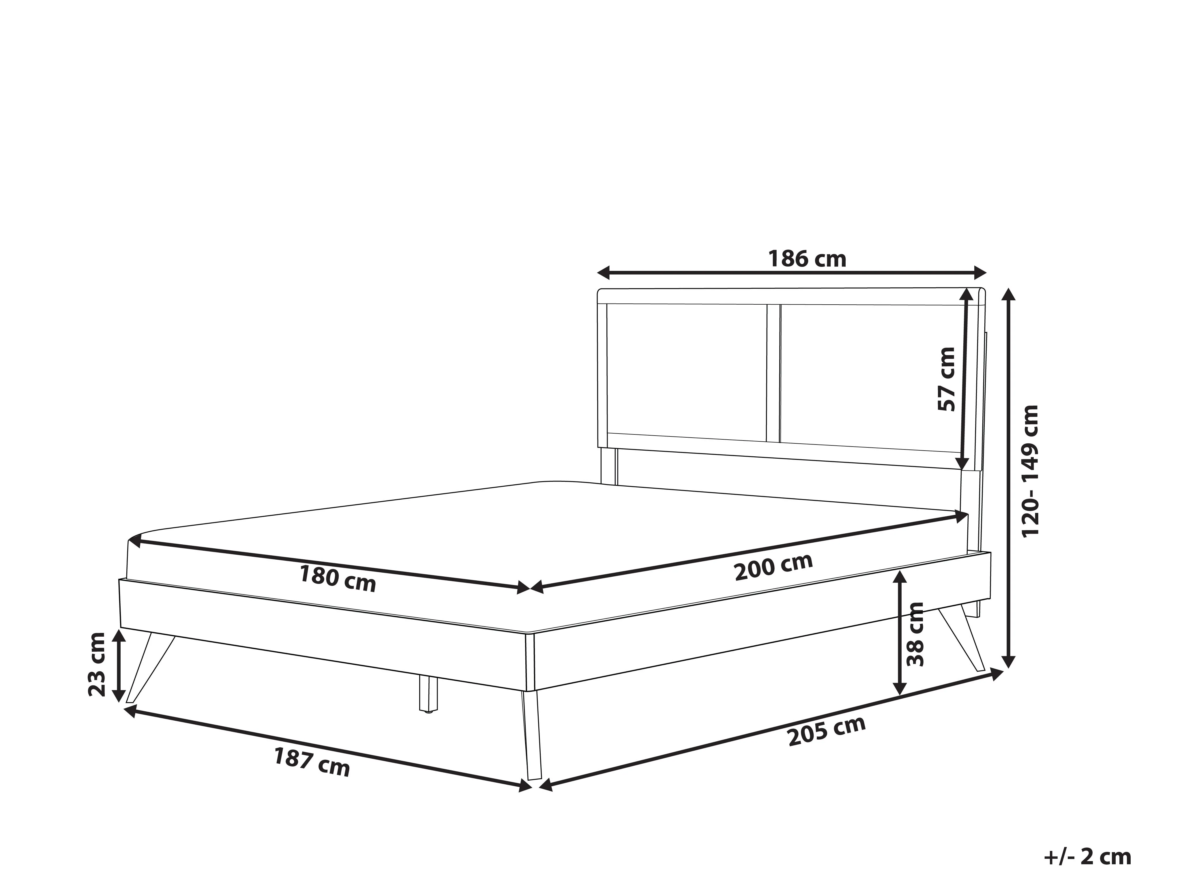 Bed ISTRES 180 x 200 cm Natuurlijk essenhout
