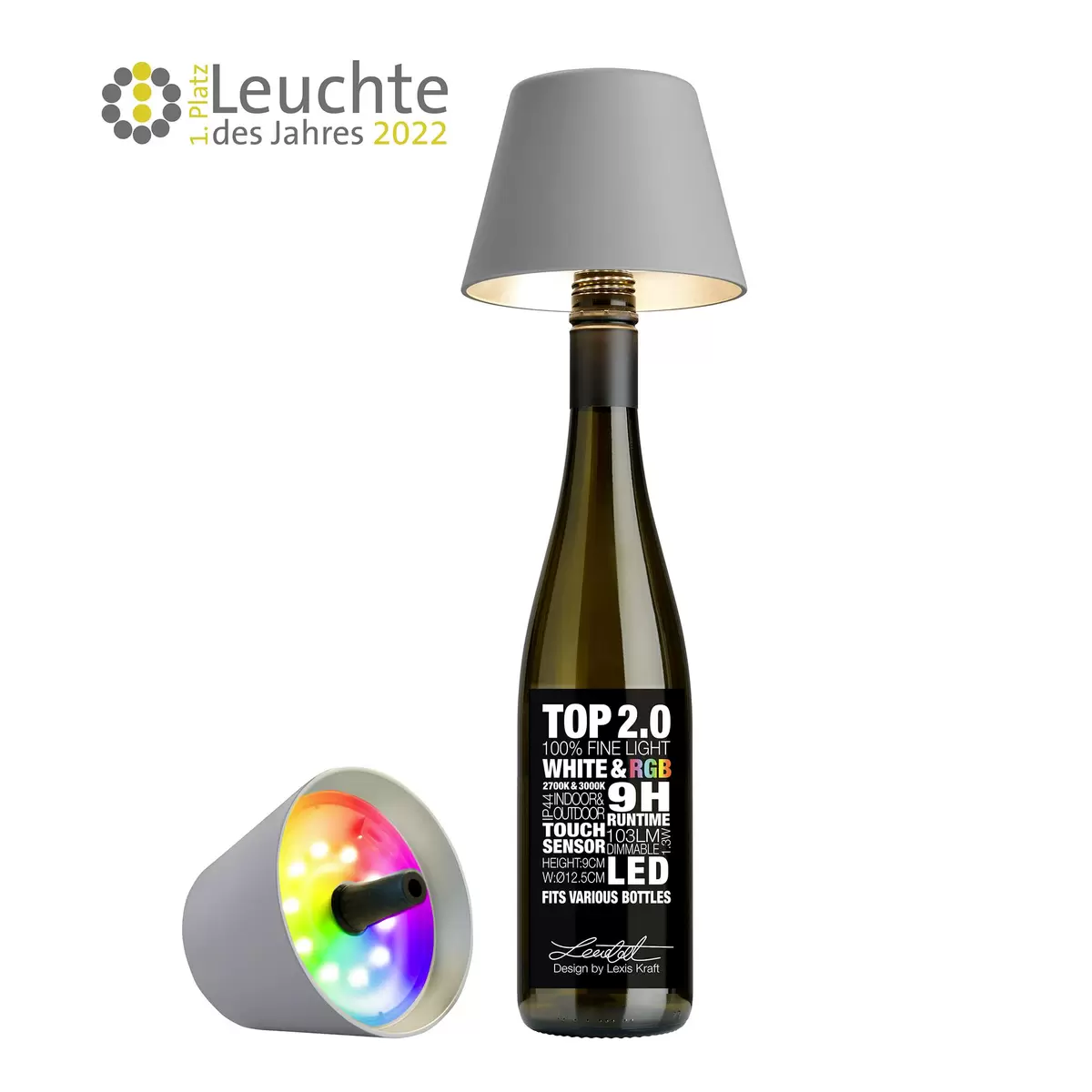Tischleuchte Sompex Top Lampe 2.0 grau grau,grün