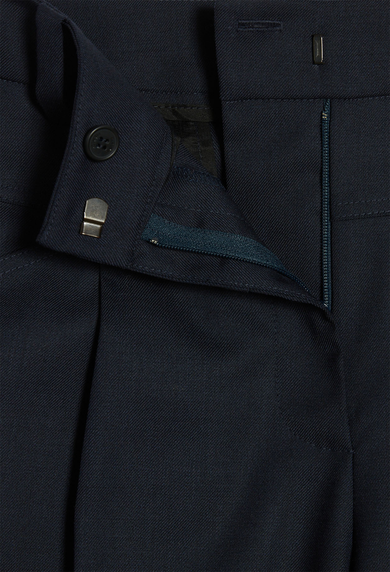 Pantalon &agrave; revers laine tra&ccedil;able