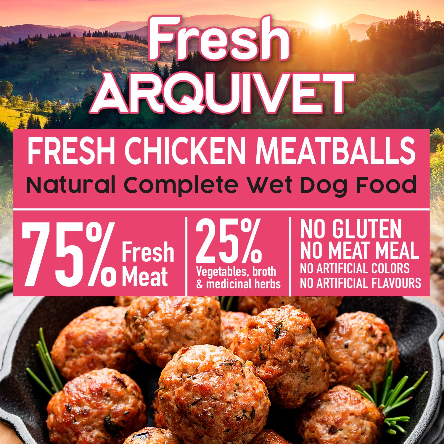 Almôndegas de Frango Fresco - Almôndegas com frango, cenoura e ervilha - 400g