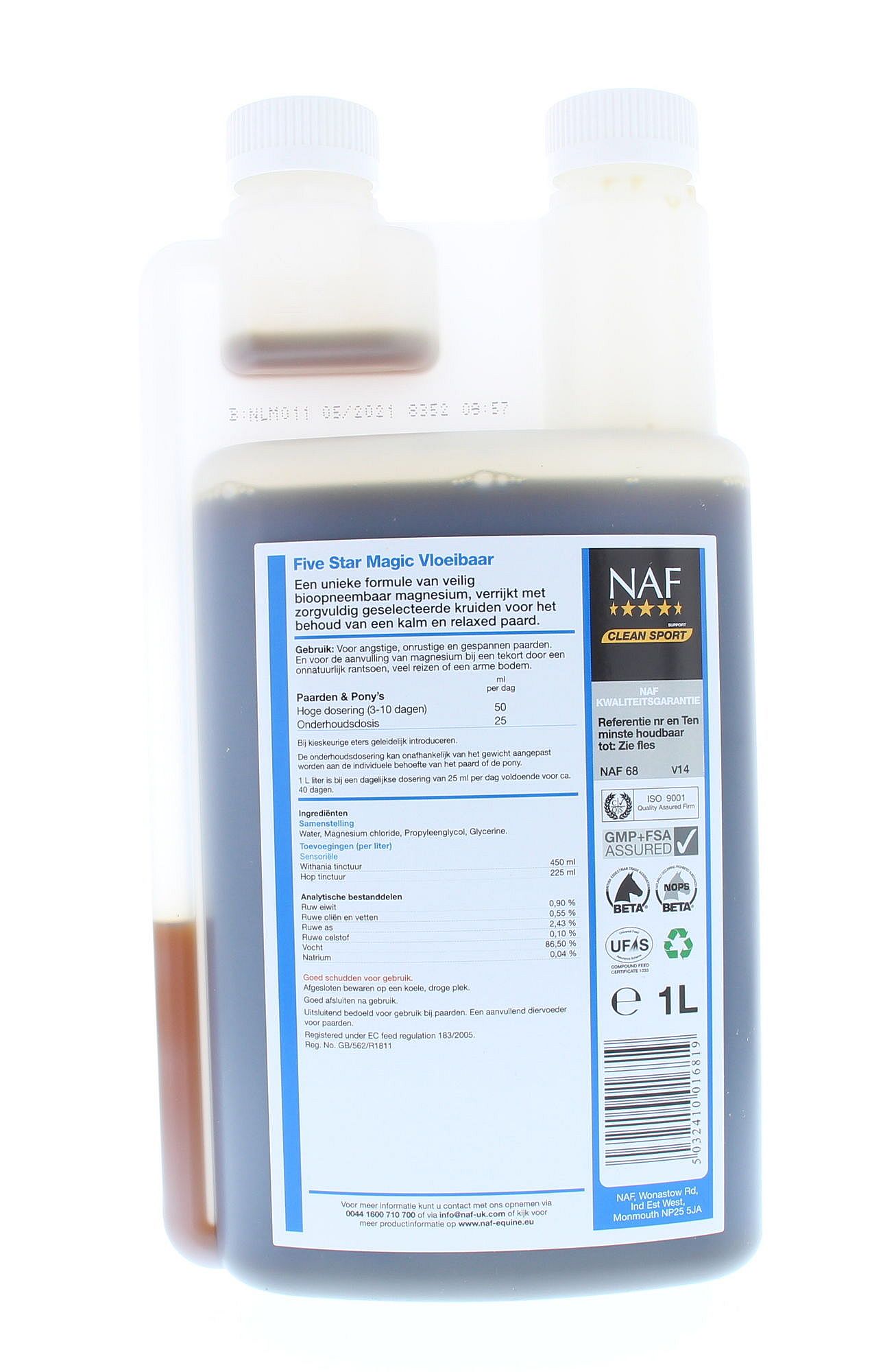 NAF Magic Liquid – Kalmerend magnesiumsupplement voor paarden