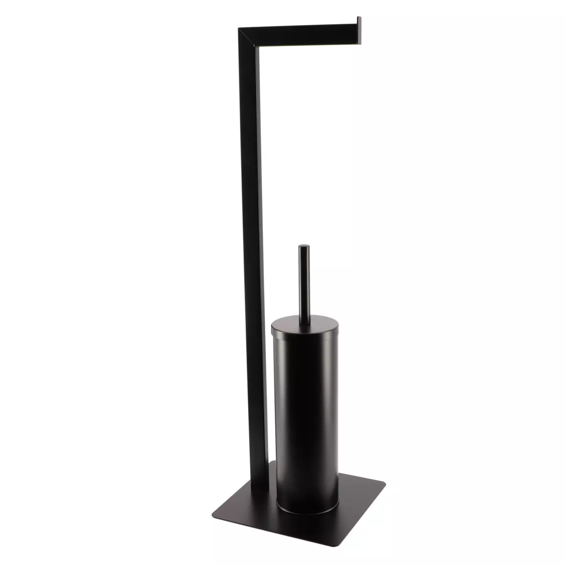 Porte-papier toilettes et brosse WC Métal Noir