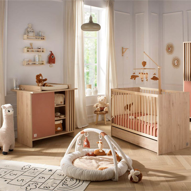 Chambre DUO Lit 120x60 Commode1P TOKYO Terracotta - SAUTHON