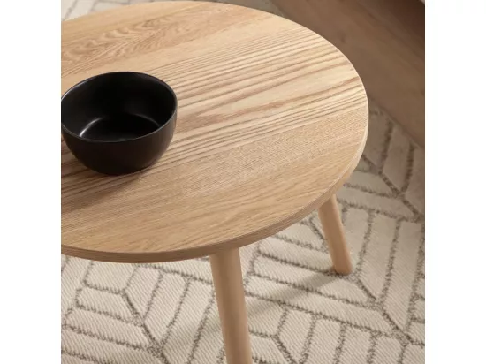 Table d'appoint en bois naturel 39x50 cm-Hous