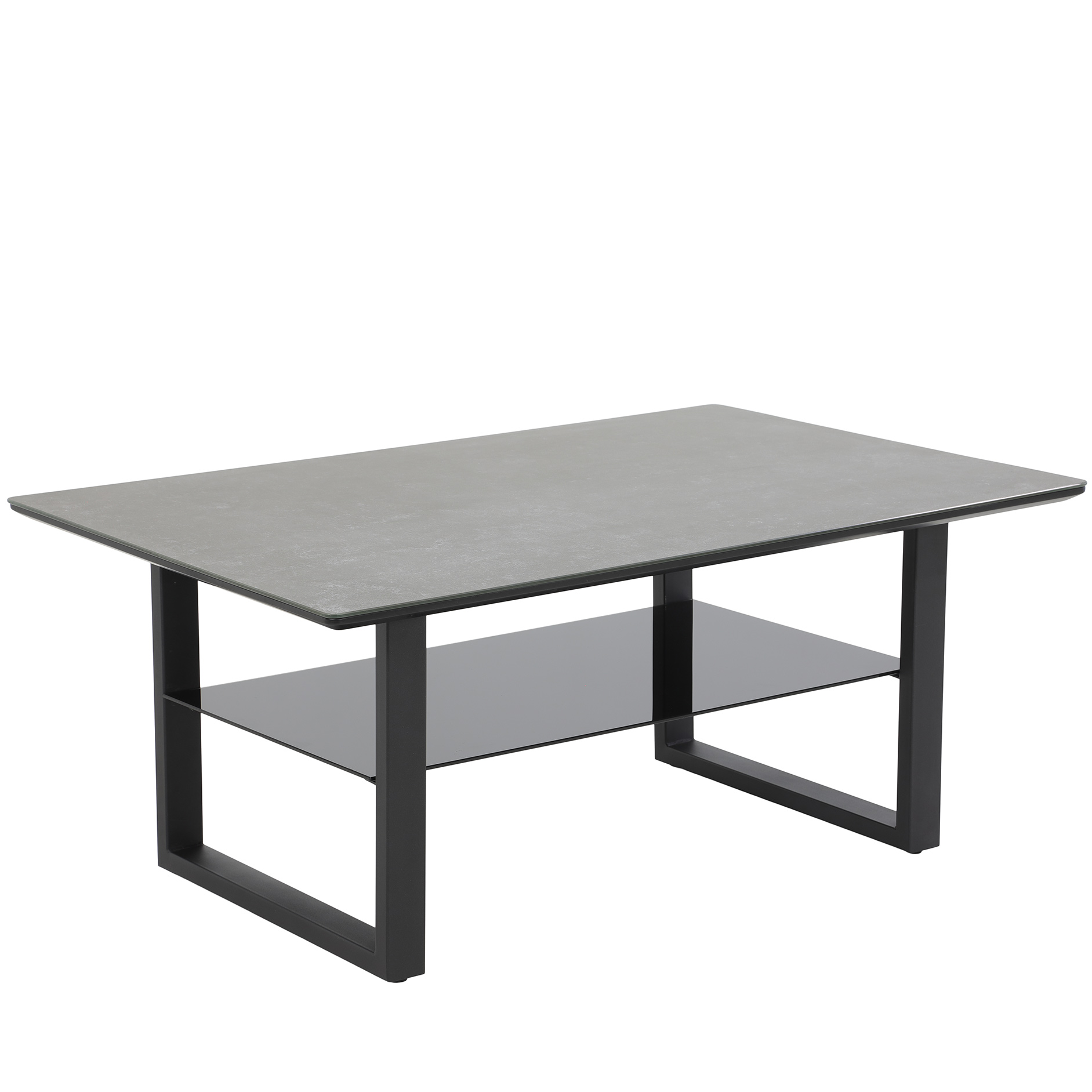 Couchtisch - schwarz - Keramikoptik - 105 cm