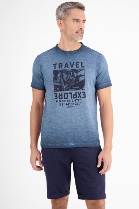 Lerros blauwe heren t-shirt