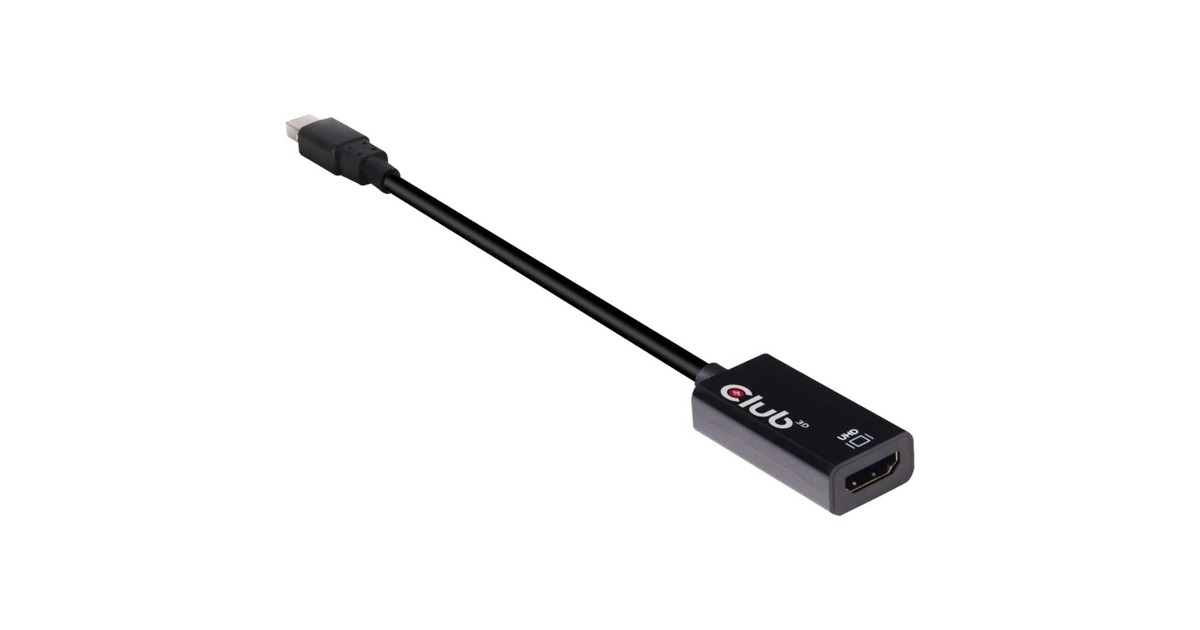 Club 3DMini DisplayPort 1.4 > HDMI 2.0b HDR Active Adapter  (Zwart)
