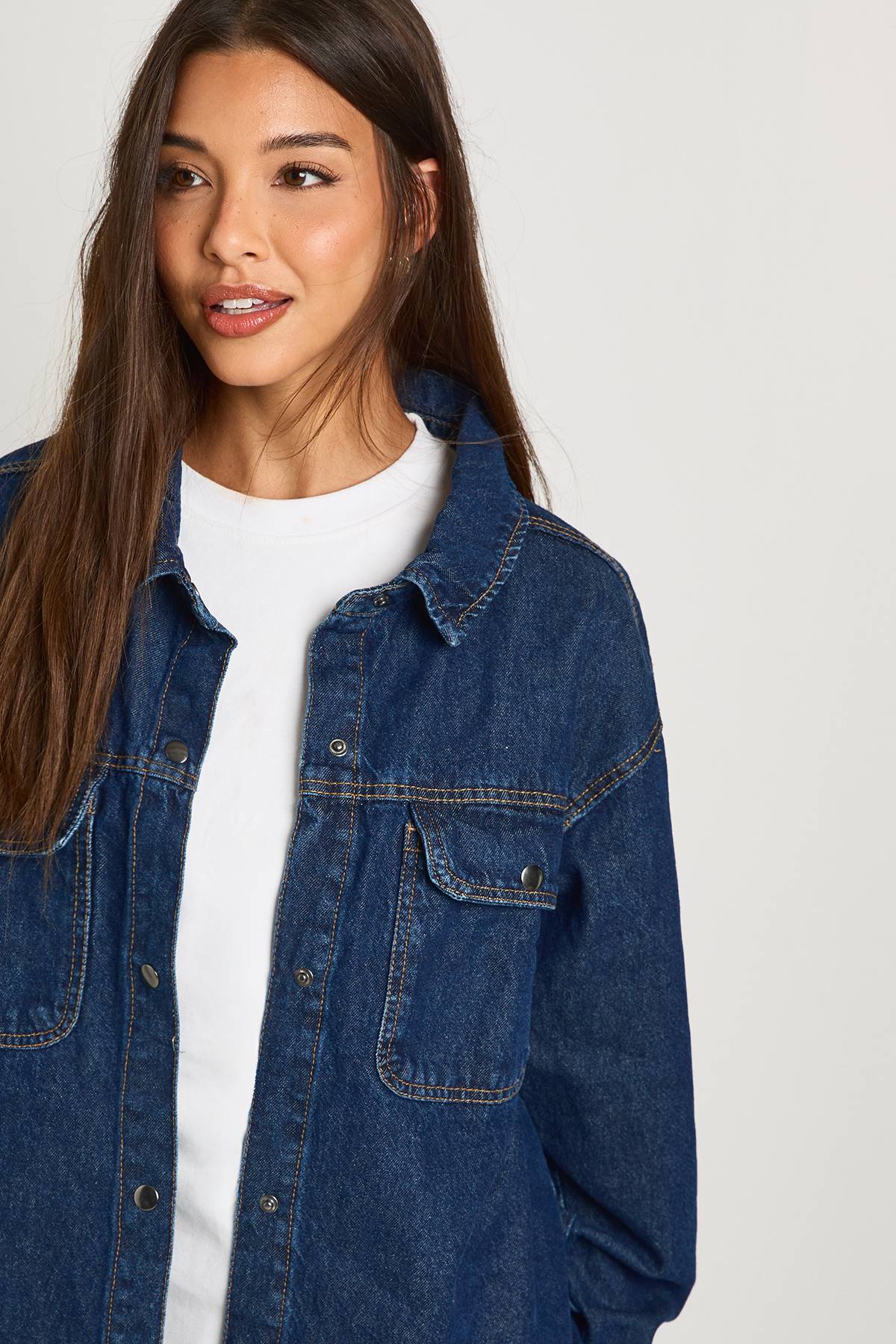 boohoo Chemise en denim oversize