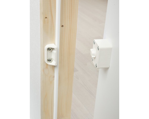 Dolle kniewanddeur/zolderdeur 540 x 780 x 115 mm sparrenhouten bekleding wit