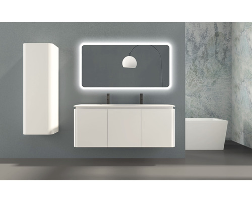 Baden Haus meubel wastafelmeubel dubbele wastafel ICONA 141 x 49 cm wit mat 50265