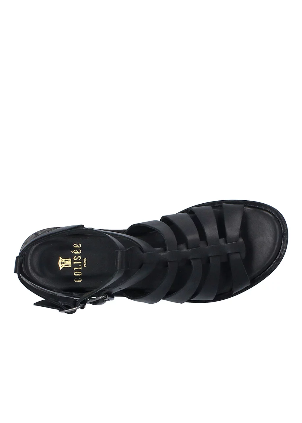 SANDALE SPARTIATE ANTOINETTE CUIR NOIR