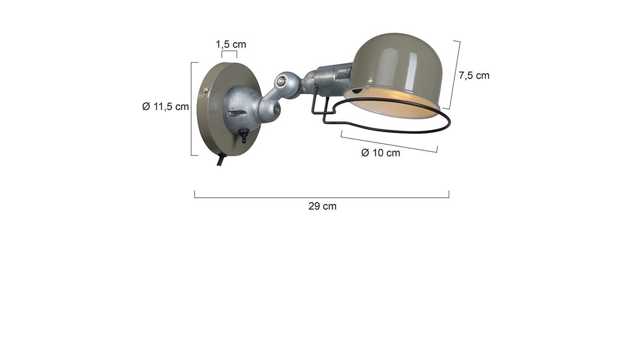 Wandlamp 7657G Davin Mexlite B10 x D29 cm