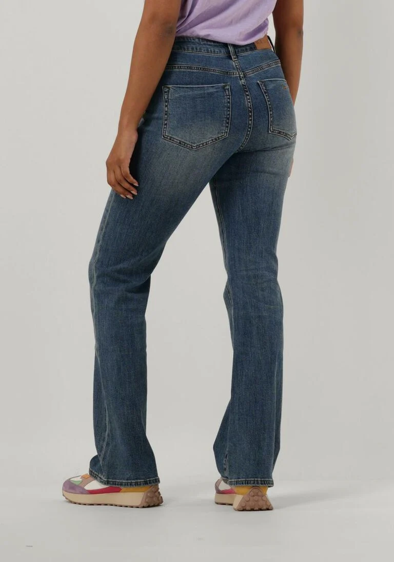 SUMMUM blauwe summum flared jeans flared jeans light weight cotton (4s2153)