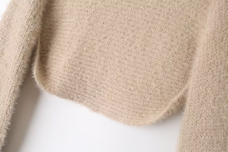 Webeisque - Effen gebreide bolero met open voorkant